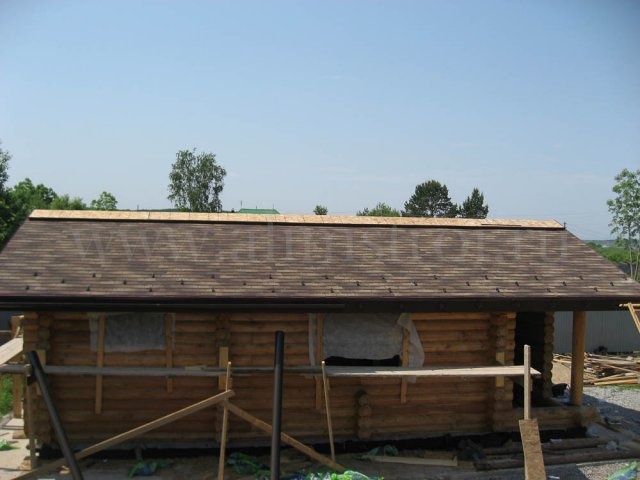 п. Новотроицкое монтаж смешеной мансардной и чердачной  кровли на бане